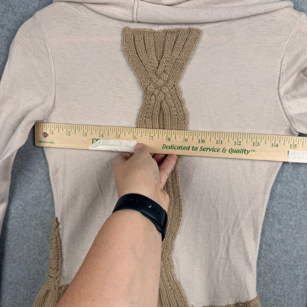 Moth Anthropologie Sweater Womens XS Beige Cowl Neck Peplum Cashmere Blend Knit - Picture 9 of 10